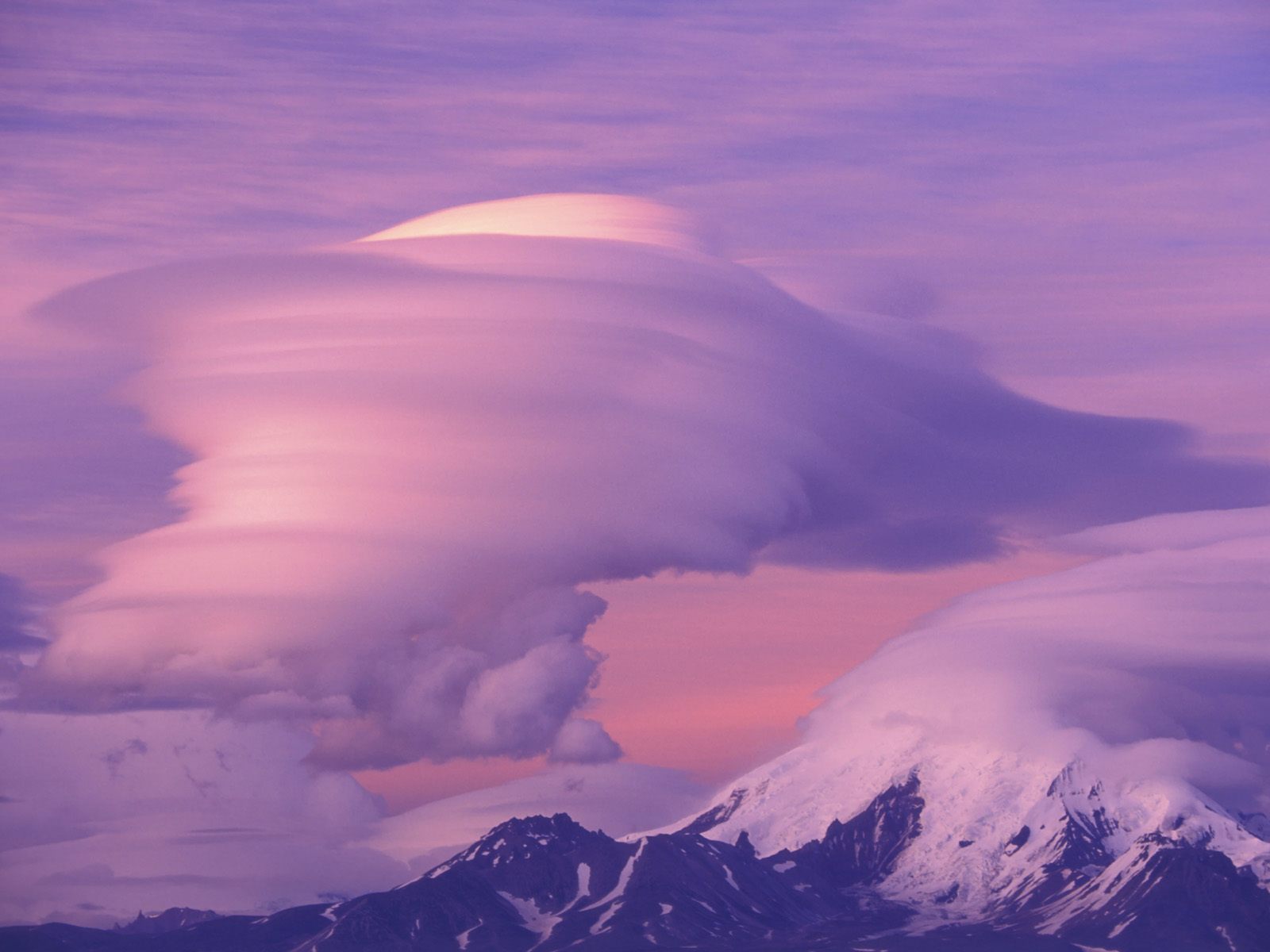 Lenticular Clouds Over Mount Drum, Alaska   1600